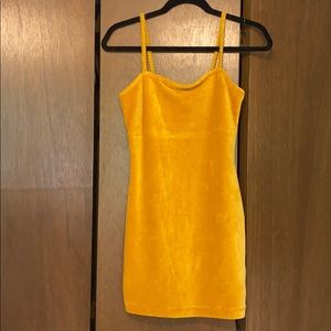 Wild Fable yellow ribbed mini dress